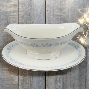 1960s‎ Pickard Porcelain Gravy Boat Salsa Dish Festival Attached Underplate VTG